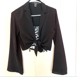 Black Front Tie Shirt